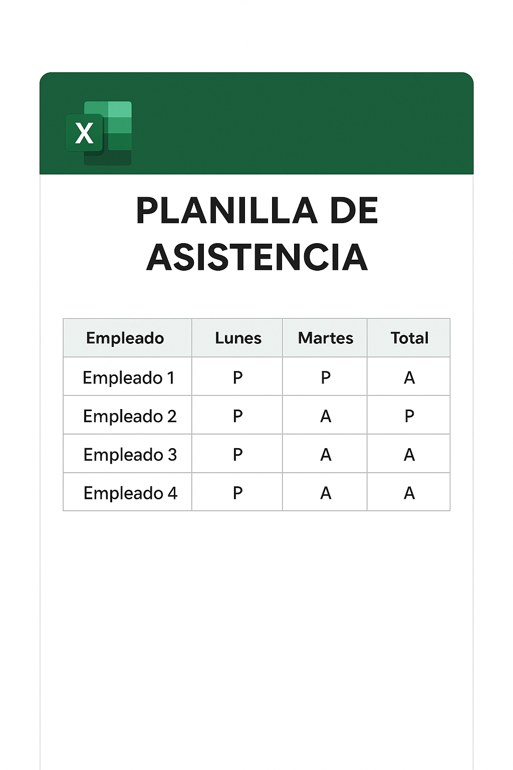 Plantilla de Asistencia